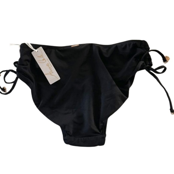 Anne Cole Alex Solid Side Tie Adjustable Bikini Swim Bottom, Black - Picture 13 of 14